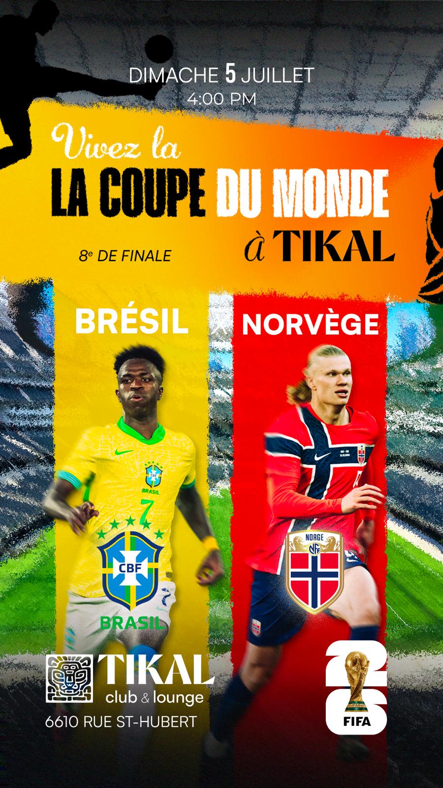 Watch Party Brésil vs Norvège 5 Juillet